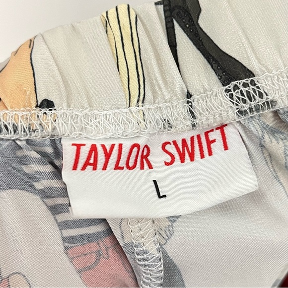 Taylor Swift L Red Era pajama pants large satin 0780 polyester sleep lounge - Picture 5 of 8